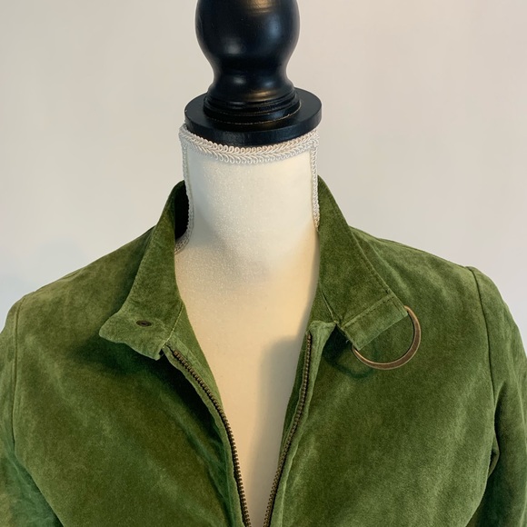 Aldo Sage Green Suede Moto Jacket Size Large - Picture 5 of 16